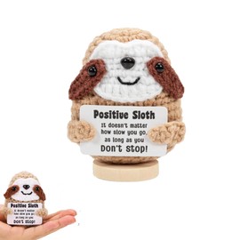 Tbczvx Cute Stuff Sloth Gifts, Emotional Support Gift Handwoven Ornaments Emotional Support Crochet Pickled Cucumber Knitting Knitted Pocket Crochet Doll for Christmas Easter Birthday Ornament