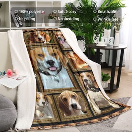 Beagle Blanket for Dog Lover, Fleece Throw Blanket for Couch Super Soft Cozy Bed Blanket Lightweight Plush Fuzzy Blankets and Throws for Sofa, 60 x 80 Inch, Twin Size