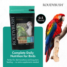 Roudybush Daily Maintenance Food for Birds - Scientifically Formulated Bird Feed - Bird Food Pellets w/Corn, Wheat, Soy & More - Nutritious & Healthy Feed for Birds (Medium , 8oz)