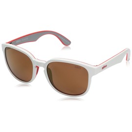 Revo Unisex-Adult Revo Re 1028 Kash Polarized Sunglasses RE 1028 09 OR Polarized Wayfarer Sunglasses, White/Coral/Grey Open Road, 57 mm