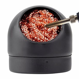 Welding Soldering Iron Tip Cleaner, Solder Tip with Cleaning Brass wire sponge, W/Stand Set Holder Black, No Water Needed