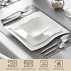 MALACASA Ivory White Dinnerware Set, 12 Pieces - Porcelain Dinner