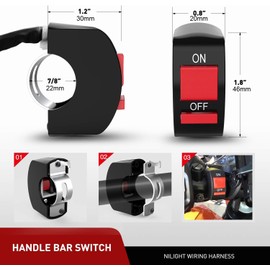 Gebildet Bike/Motorcycle Harness Kit Subline Relay Harness High Power LED Work Light Fog Light/Auxiliary Light/Additional Light/Work Light Wiring 12V-40A General-purpose Product