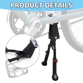 MEGHNA Luxury Aluminium Two-Legged Bicycle Stand for 24 - 28 Inch Bikes, Height Adjustable, Double Stand, Two-Legged Stand, Black