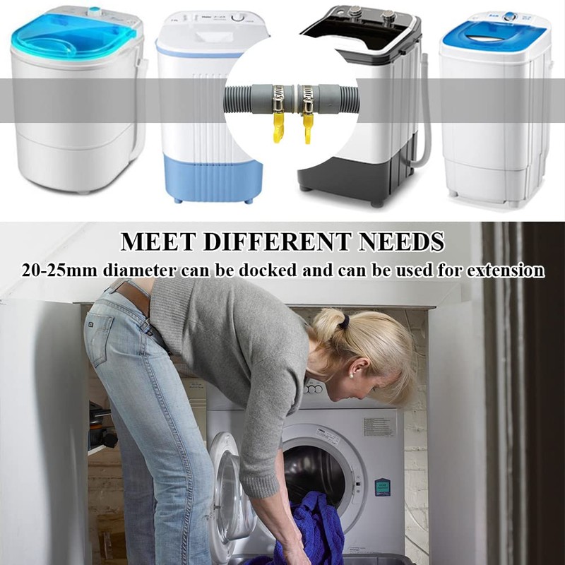 TIMESETL 2m Washing Machine Hose Extension, Washing Machine Pipe，Washing Machine