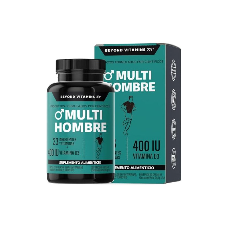 Multi Vitaminas Hombres B12 Zinc Calcio Hierro Cobre Cromo Selenio