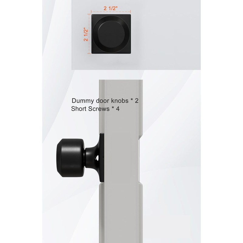 Haidms 4 Pack Black Dummy Door Knob Closet Door Knobs,