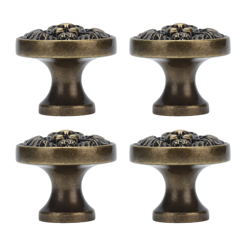 4Set Lion Head Zinc Alloy Cabinet Door Handle Modern Antique