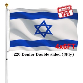 Jayus Israel Flags 4x6 Outdoor Made in USA- Double Sided Heavy Duty Israeli National Flag Banner with 2 Grommets