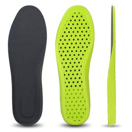 ZHENICH Insole Prevents Foot Odor, Deodorizing Feet, Breathable, Odor Resistant, Sweat Absorbent, Absorbent, Soft, Sweat Absorbent, Insoles, For Standing Work, Ladies, Men, Sports, Basketball, Unisex (Black/Green, XXL (11.2 - 11.4 inches (28.5 - 29 cm))