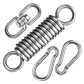 ZONADAH Hammock Chair Hanging 4Pcs Set Swing Spring Hardware, Heavy Duty Suspension Swivel Hanger Hook for Punching Bags, Heavy Bag, Hanging Chair, Swing Seat, Rocking Seat, Porch Swing, 200kg