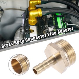 X AUTOHAUX 2 Pcs 8mm Outer Diameter Barbed to 3/4" BSP Hose Barb Tail Male Thread Adapter Brass Hose Socket Compression Fittings