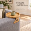 Wooden Sofa Armrest Tray, Foldable Clip-On Style Couch Arm Table