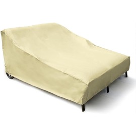 Mr. Bar-B-Q Backyard Basics Eco-Cover PVC Free Double Chaise Lounge Cover, Taupe,80L by 60W Double Chaise, 07300BB