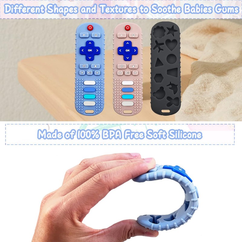 Baby Teether Toys - TV Remote Control Shape Silicone Toddler
