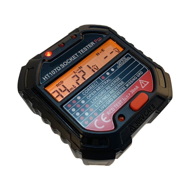 Advanced with Voltage Display GFCI Output Tester, 90-250 V Socket