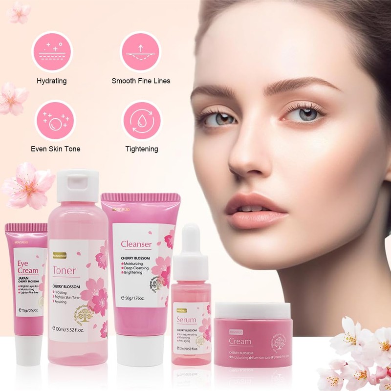 MINGRUO Sakura 5-Piece Gift Set Skin Care Set for Women,