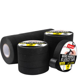 Wire Harness Tape 20 Rolls High Temp Self-Adhesive Fabric Tape, Black Electrical Cloth Felt Tape for Automotive Engine Wiring Harness Wrap, Protection of Noise Reduction Cable Fixed（3/4 Inch x 50 Ft）