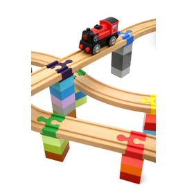 missing piece - Duplo Adaptor for Wooden Railways (Pack of 12) (Colourful Mix)