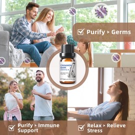 HIQILI Cinnamon Essential Oil,Pure Natural Organic Therapeutic Grade for Diffuser,Massage-10ml