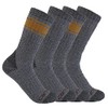 Carhartt Men's Heavyweight Crew Sock 4 Pack, Assorted 2 Grey,