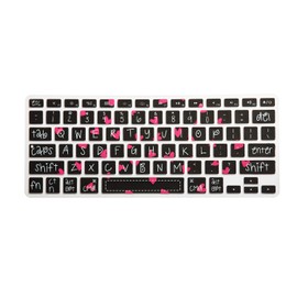 HRH Silicone Keyboard Cover Skin for MacBook Air 13,for MacBook Pro 13/15/17 (with or w/Out Retina Display, 2015 or Older Version),for iMac Older,USA Layout,Sweet Heart Big Font