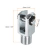 PATIKIL M8x1.25 Air Cylindrical Rod Clevis End, 2 Female Threads,