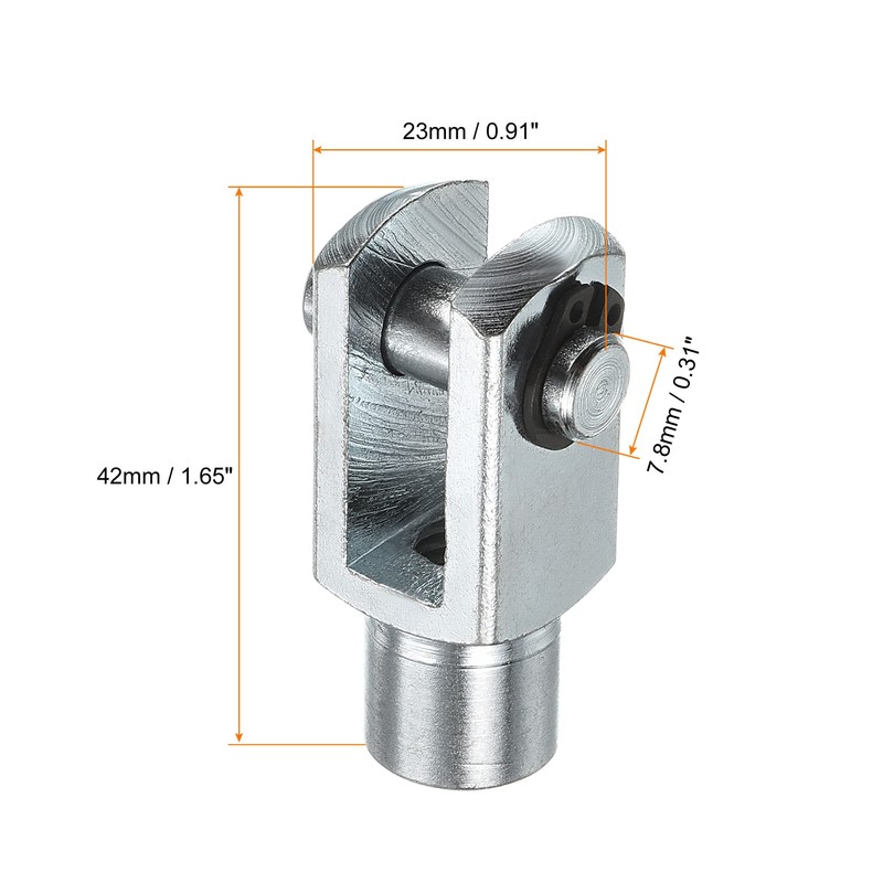 PATIKIL M8x1.25 Air Cylindrical Rod Clevis End, 2 Female Threads,