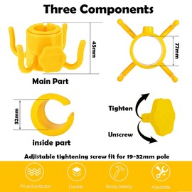 Originalidad Originalidad 5 Pack Beach Umbrella Hanging Hook, 4-Prongs Beach Umbrella Hanging Hook, Adjustable Plastic Umbrella Hook for Towels Camera Clothes Hats Bag, Beach Camping Travel Supplies