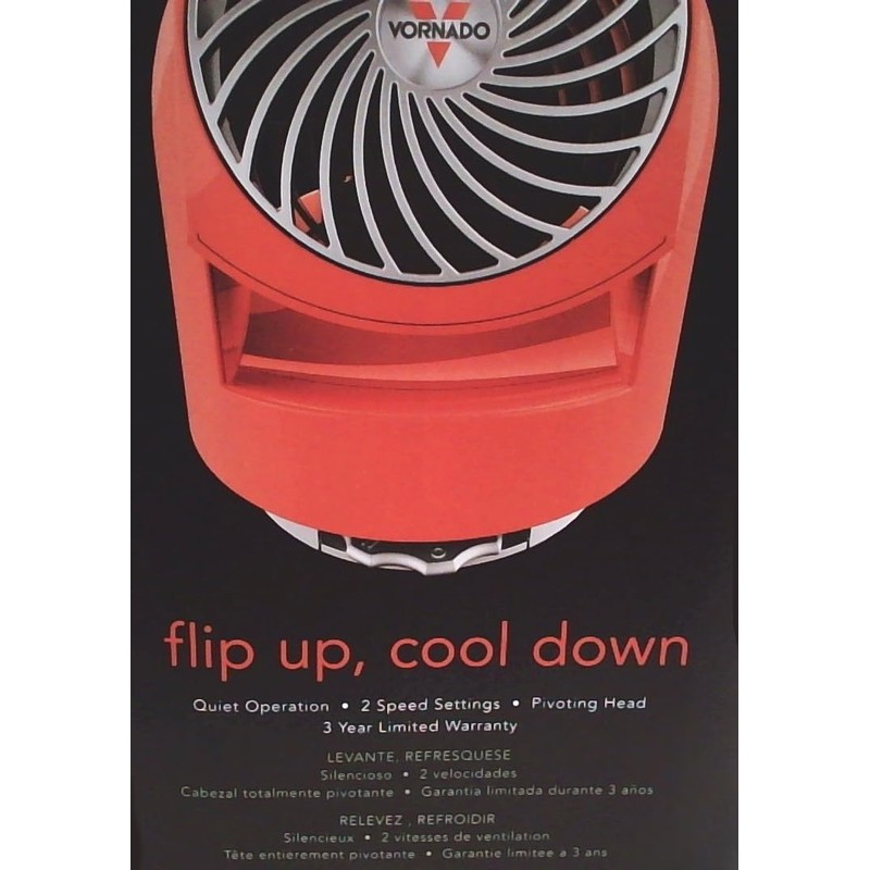 Vornado Flippi Fan Melon/Orange Two Speed V6 Personal Air Circulator