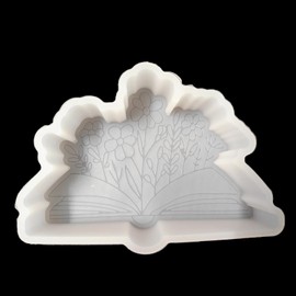 【300+ Design Optional】 Fuehbur Floral Book Car-Freshie Silicone Aroma Bead Candle Soap Mould, Oven Safe