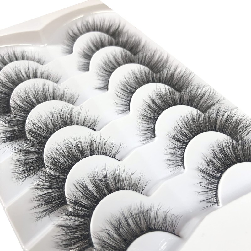 Pooplunch False Eyelashes Natural Cat Eye Look Wispy Volume Faux