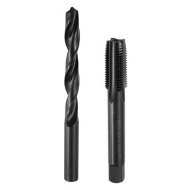 uxcell Metric Tap & Drill Bit Set, 1pcs M14 x 1.5 Straight Flute Thread Taps and 1pcs 12.5mm Twist Drill Bits, Black Oxide HSS6542 Screw Tapping Threading Tools