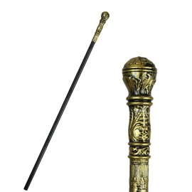 UQJE 44in Gold Wizard Staff Plague Doctor Costume Cane Pimp Egyptian Walking Scepter