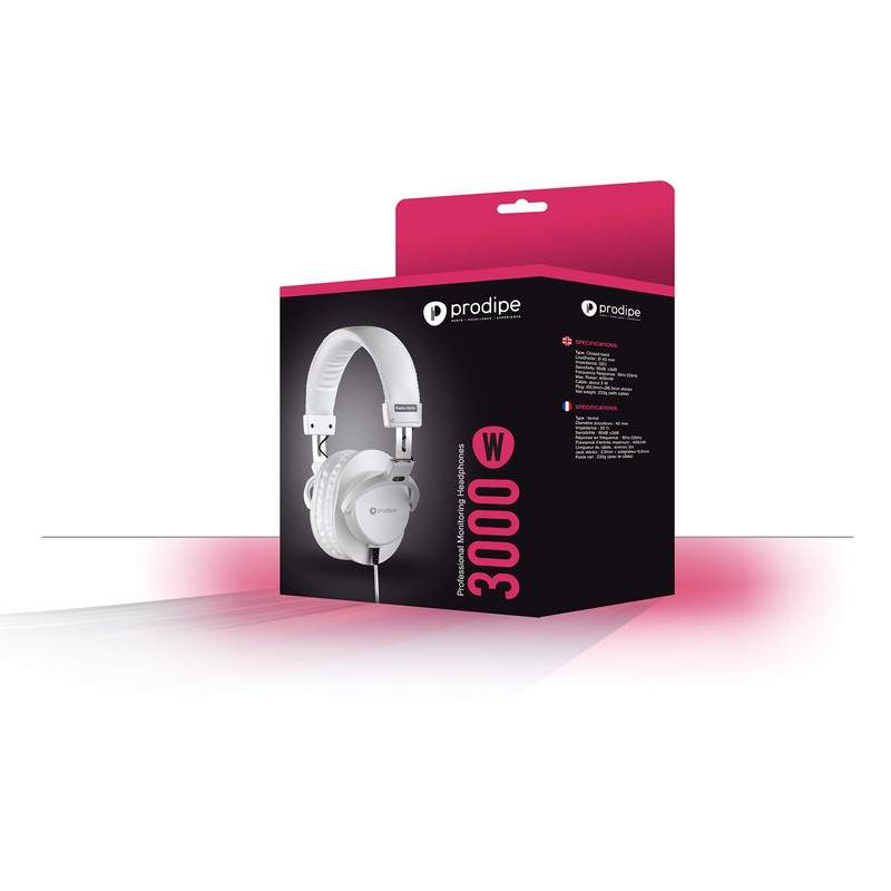 PRODIPE 3000 W WHITE Headphones Closed
