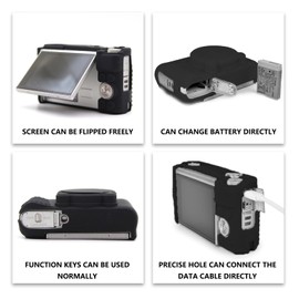 SOFPUR SX730 SX740 - Funda para cámara Canon Powershot sx740 hs, funda protectora ligera antiarañazos, funda de silicona suave para cámara Canon PowerShot SX740/SX730 HS (Negro y rosa aleatorio)