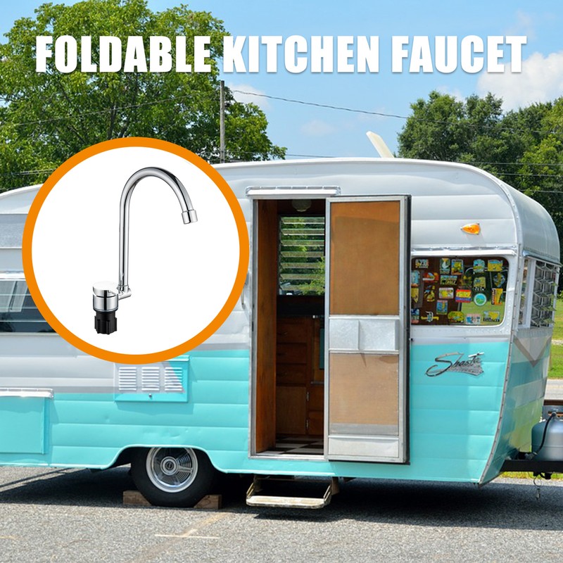 Foldable Faucet for Motorhome 360°Rotation Kitchen Faucet Sink High Arch