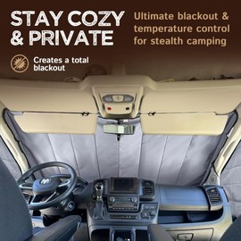 Living in a Bubble Insulated Blackout Window Covers for RAM Promaster 2014-Current (Windshield 2014-Current)