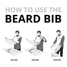 Unbranded Black Mirror Attaching Shaving Trimming Beard Shaping Cape Grooming Apron Bib
