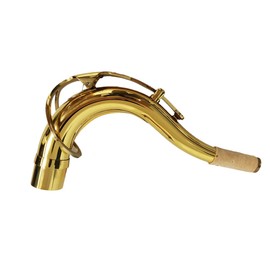 TUOREN Brass Saxophone Bend Neck Instrument Assembly for Tenor Saxophones 27.5mm Port Diameter Gold