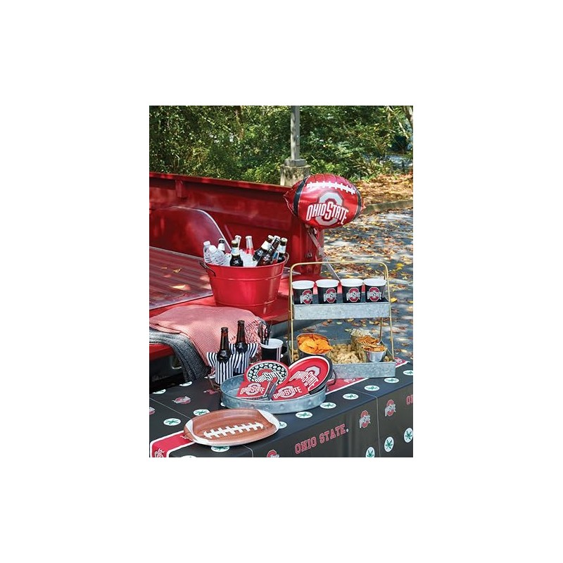Trendware Ohio State University Plastic Tablecloths, 3 ct