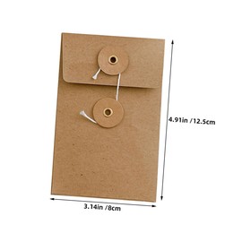 DOITOOL 5pcs Vintage Paper Square Envelopes String Tie Closure for Cards Documents and Wedding Invitations Versatile Pocket Storage