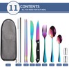 Logcow Travel Utensils with Case,Reusable Utensils,Portable Travel Camping Cutlery Set,Stainless