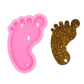 Baby Foot Silicone Resin Keychain Mold Cute Foot Shape Expoy Resin Casting Mold for Jewelry and Keychain Making DIY Creative Resin Pendant Ideal Gift Crafts Making