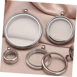 Hohopeti 2pcs Openable Locket Necklace Floating Photo Frame Locket Pendant Stainless Steel Necklace for Party Present