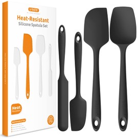 Juego de espátulas de silicona resistentes al calor: U-Taste 600ºF - Utensilios de grado alimenticio sin costuras de alta temperatura, silicona de gom