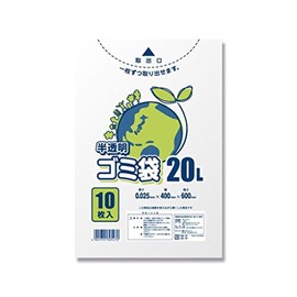 Shimojima 006604781 Garbage Bags, Translucent, 7.1 fl oz (20 L), 10 Sheets