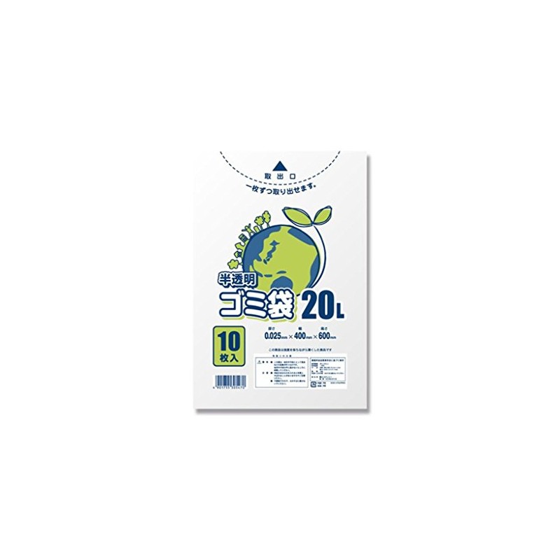 Shimojima 006604781 Garbage Bags, Translucent, 7.1 fl oz (20 L),