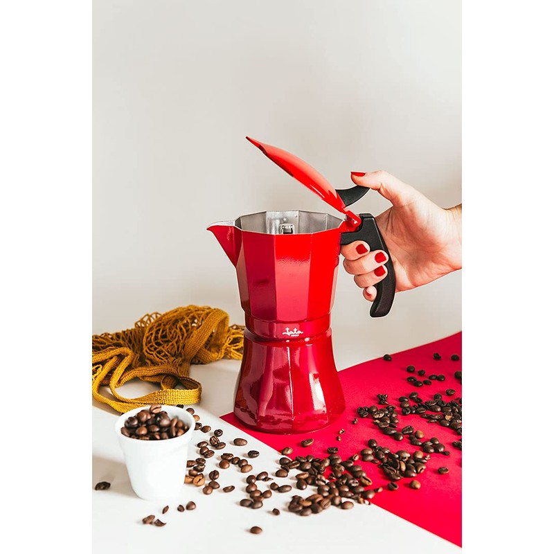 Cafetière Italienne JATA HCAF2009 Rouge Aluminium (9 Cups)