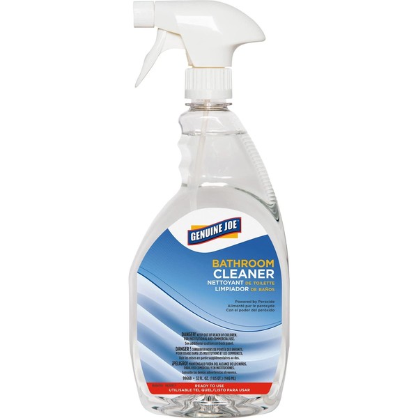 Genuine Joe 99668 Restroom Cleaner, Peroxide, Spray Bottle, 32 oz, Clear